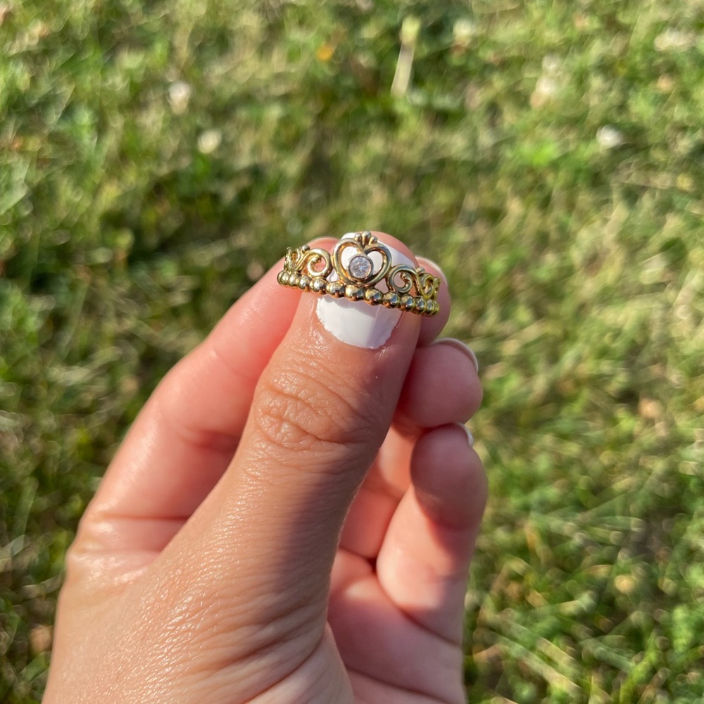 Pandora Princess Tiara Gold Crown Ring